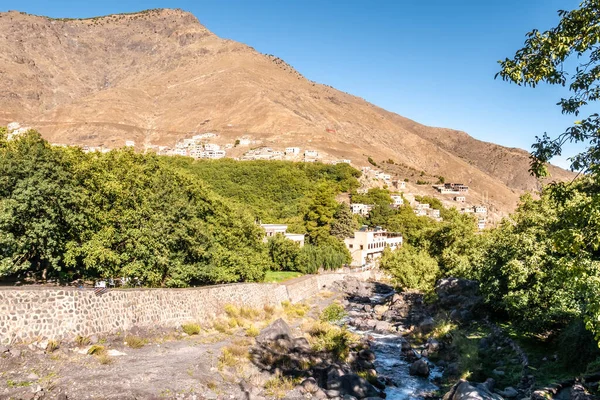 Vista Cidade Montanhas Imlil Alto Atlas Marrocos — Fotografia de Stock