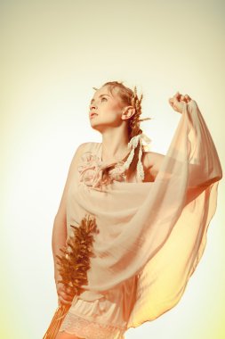 buğday spikelets kızla