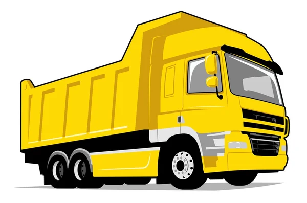 Yellow dump truck — Stock Vector