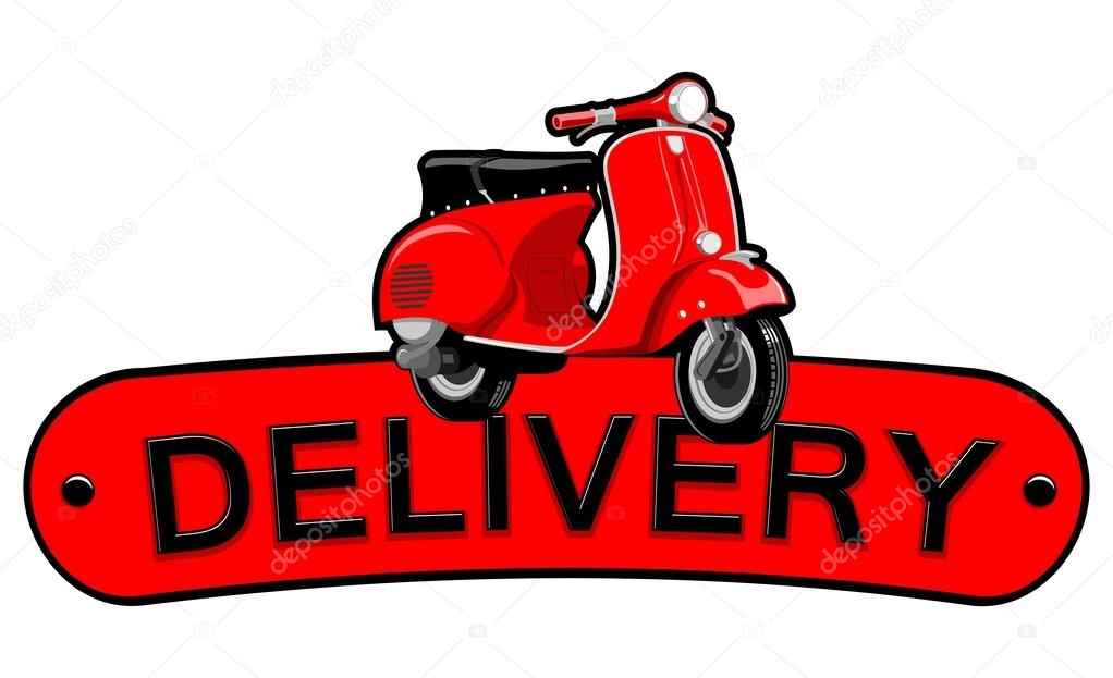Scooter delivery illustration