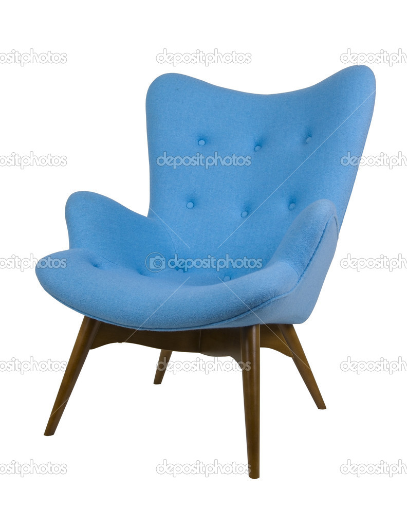 Modern blue armchair