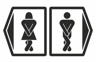 Man and women toilet icons clipart