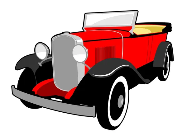 Czerwony samochód starodawny — Wektor stockowy
