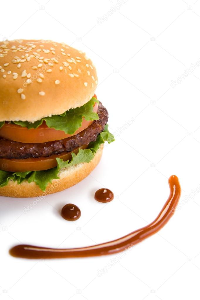 Burger and happy smile