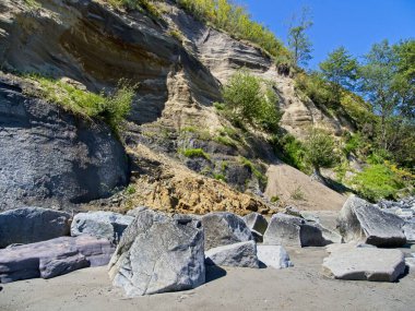 Victoria BC 'deki Island View Sahili' nin muhteşem manzarası.