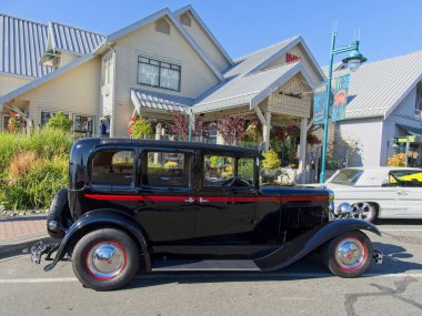 Sidney BC, Canada - August 7, 2022. Sidney Torque Masters, large antique collector car event in Sidney BC. Cars lining the streets