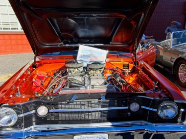 Sidney BC, Canada - August 7, 2022. Sidney Torque Masters, large antique collector car event in Sidney BC. Cars lining the streets
