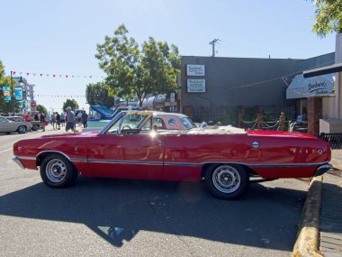 Sidney BC, Canada - August 7, 2022. Sidney Torque Masters, large antique collector car event in Sidney BC. Cars lining the streets