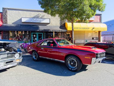 Sidney BC, Canada - August 7, 2022. Sidney Torque Masters, large antique collector car event in Sidney BC. Cars lining the streets