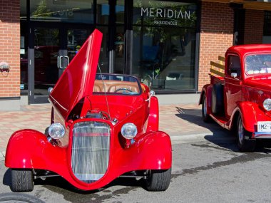 Sidney BC, Canada - August 7, 2022. Sidney Torque Masters, large antique collector car event in Sidney BC. Cars lining the streets