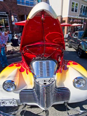 Sidney BC, Canada - August 7, 2022. Sidney Torque Masters, large antique collector car event in Sidney BC. Cars lining the streets
