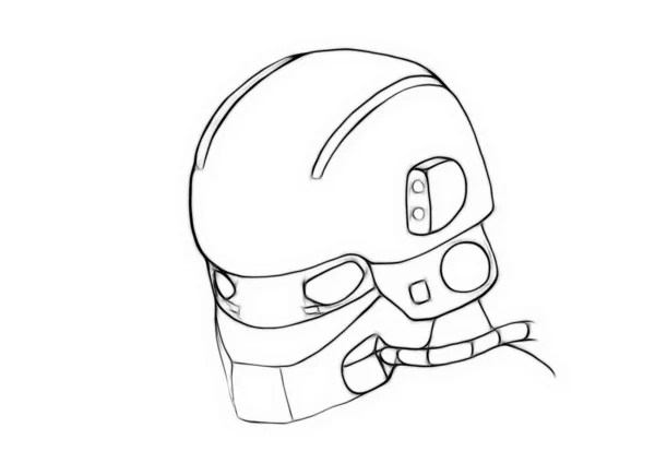 Illustration sketch of conceptual gas masked army helmet — Stock Photo, Image