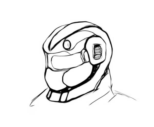 Illustration sketch of conceptual recon army helmet — Stock Photo, Image