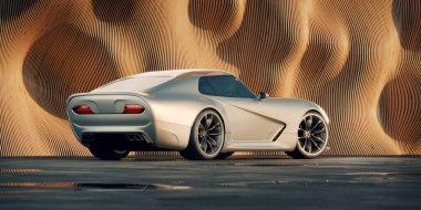 Markasız, jenerik konsept bir arabanın 3 boyutlu çizimi