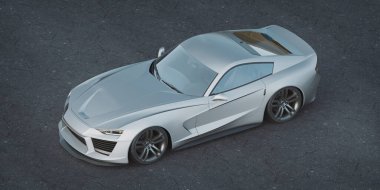 Markasız, jenerik konsept bir arabanın 3 boyutlu çizimi