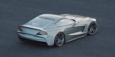 Markasız, jenerik konsept bir arabanın 3 boyutlu çizimi