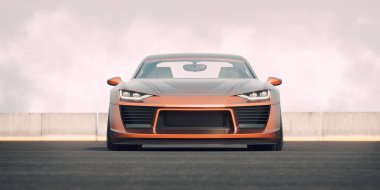 Markasız, jenerik konsept bir arabanın 3 boyutlu çizimi