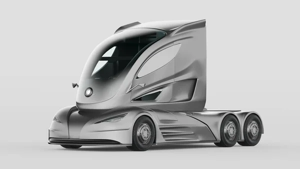 Representación Camión Concepto Genérico Sin Marca Camión Eléctrico Autónomo — Foto de Stock