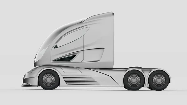 Rendering Concept Truck Generico Senza Marchio Camion Autonomo Elettrico — Foto Stock