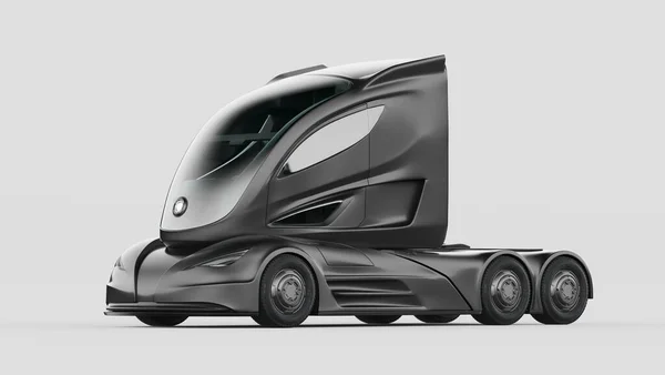 Rendering Concept Truck Generico Senza Marchio Camion Autonomo Elettrico — Foto Stock