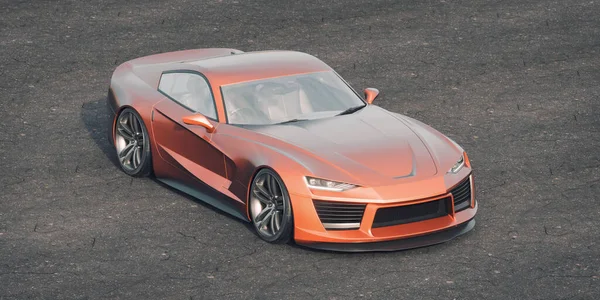 Markasız, jenerik konsept bir arabanın 3 boyutlu çizimi