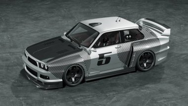 Markasız, jenerik konsept bir arabanın 3 boyutlu çizimi