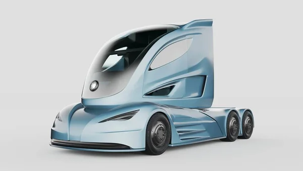 Rendering Concept Truck Generico Senza Marchio Camion Autonomo Elettrico — Foto Stock