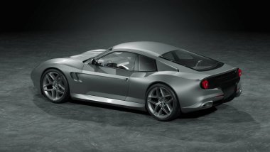 Markasız, jenerik konsept bir arabanın 3 boyutlu çizimi