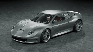 Markasız, jenerik konsept bir arabanın 3 boyutlu çizimi