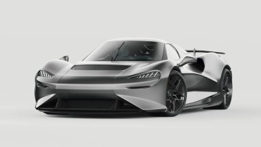 Markasız, jenerik konsept bir arabanın 3 boyutlu çizimi