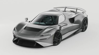 Markasız, jenerik konsept bir arabanın 3 boyutlu çizimi