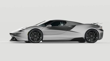 Markasız, jenerik konsept bir arabanın 3 boyutlu çizimi