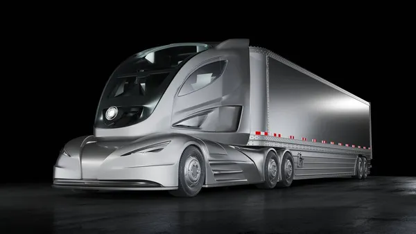 Rendu Camion Concept Générique Sans Marque Camion Électrique Autonome — Photo