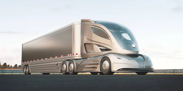 Rendu Camion Concept Générique Sans Marque Camion Électrique Autonome — Photo