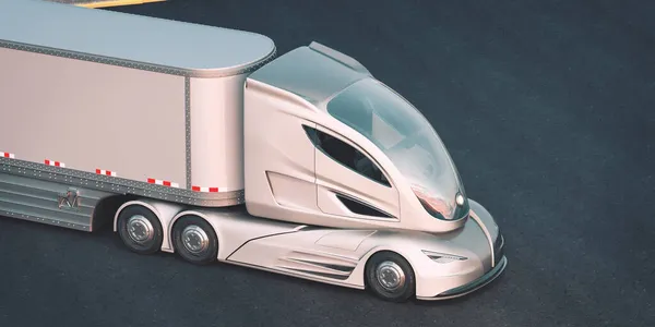 Rendu Camion Concept Générique Sans Marque Camion Électrique Autonome — Photo
