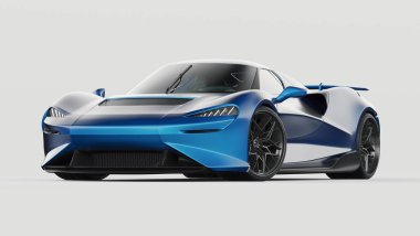 Markasız, jenerik konsept bir arabanın 3 boyutlu çizimi