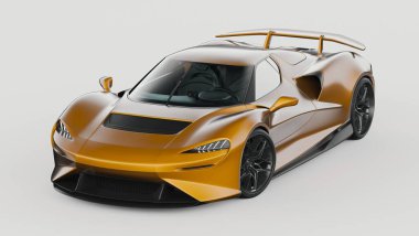 Markasız, jenerik konsept bir arabanın 3 boyutlu çizimi