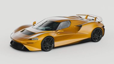 Markasız, jenerik konsept bir arabanın 3 boyutlu çizimi