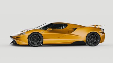 Markasız, jenerik konsept bir arabanın 3 boyutlu çizimi