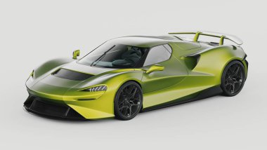 Markasız, jenerik konsept bir arabanın 3 boyutlu çizimi