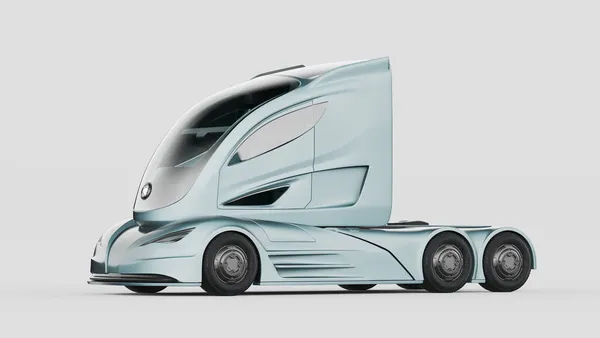 Rendering Concept Truck Generico Senza Marchio Camion Autonomo Elettrico — Foto Stock