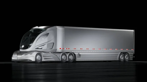 Rendering Concept Truck Generico Senza Marchio Camion Autonomo Elettrico — Foto Stock