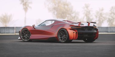 Markasız, jenerik konsept bir arabanın 3 boyutlu çizimi