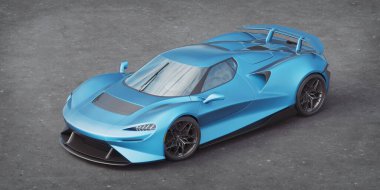 Markasız, jenerik konsept bir arabanın 3 boyutlu çizimi