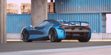 Markasız, jenerik konsept bir arabanın 3 boyutlu çizimi