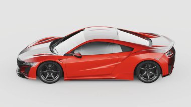 Markasız, jenerik konsept bir arabanın 3 boyutlu çizimi