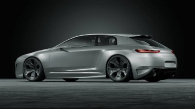 Markasız, jenerik konsept bir arabanın 3 boyutlu çizimi