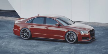 Markasız, jenerik konsept bir arabanın 3 boyutlu çizimi 