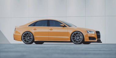 Markasız, jenerik konsept bir arabanın 3 boyutlu çizimi 