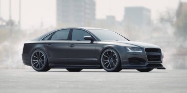 Markasız, jenerik konsept bir arabanın 3 boyutlu çizimi 